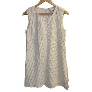 Suki + Solaine Size Small White Striped Textured Mini Dress Tunic NEW